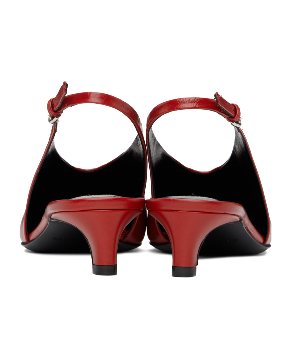 Jil Sander 40mm Slingback Leather Pumps In Red
