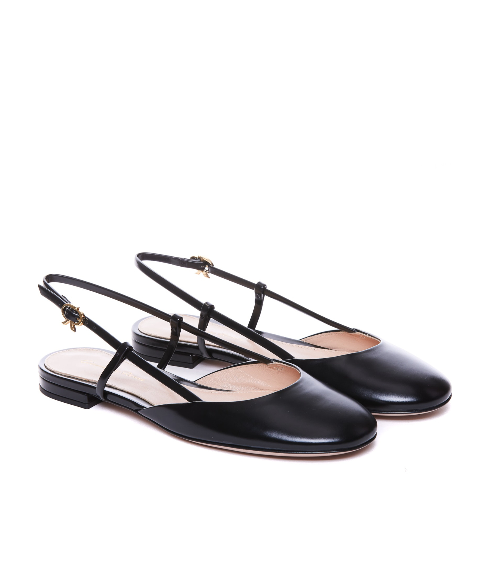 Gianvito Rossi Leather Ballet Flats In Black