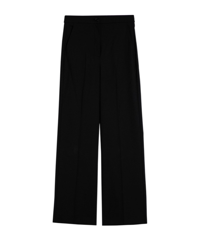 Department Five Navy Blue Wool-blend Trousers In Black