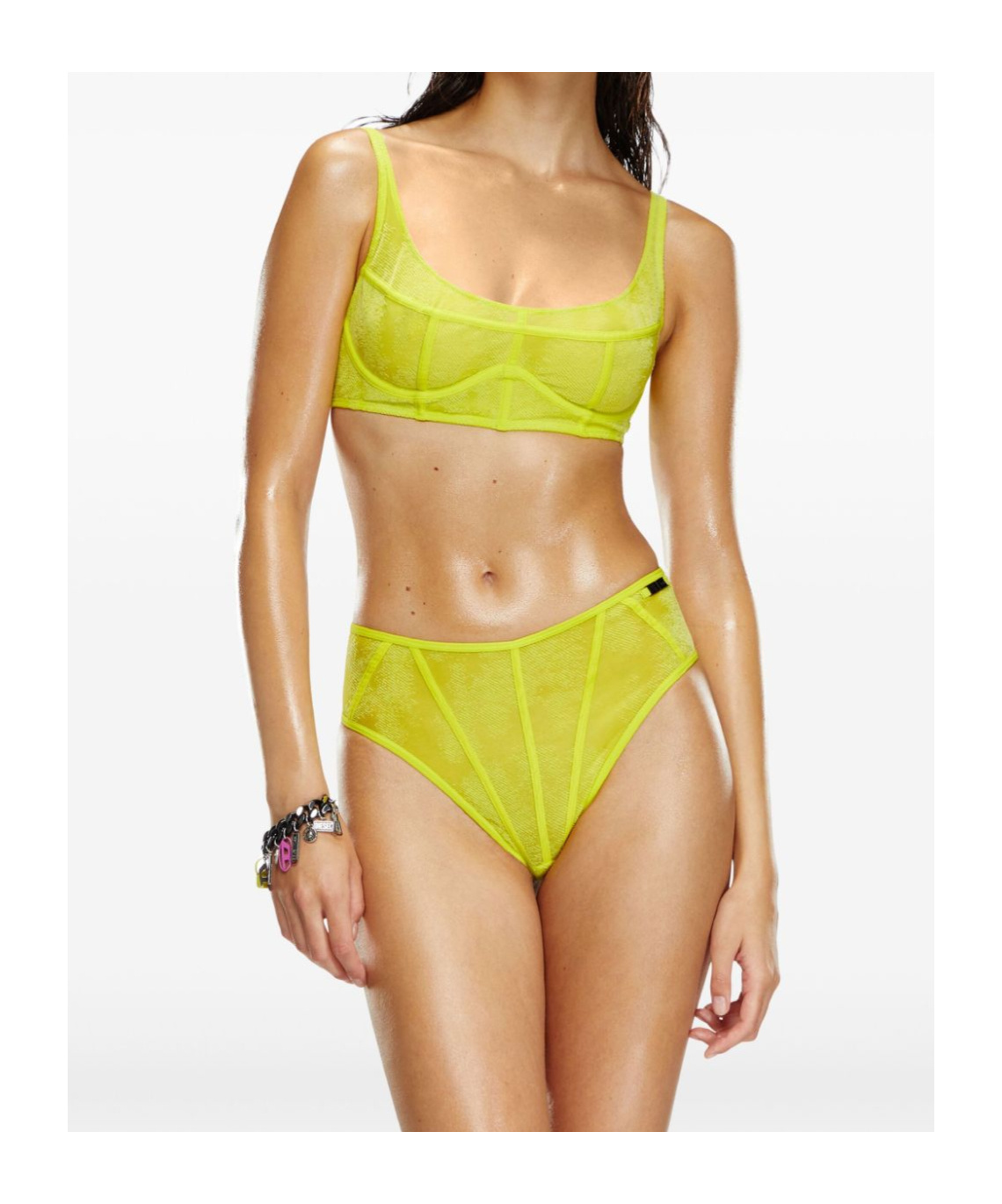 Shop Diesel X Savage X Fenty Longline Bra In Yellow