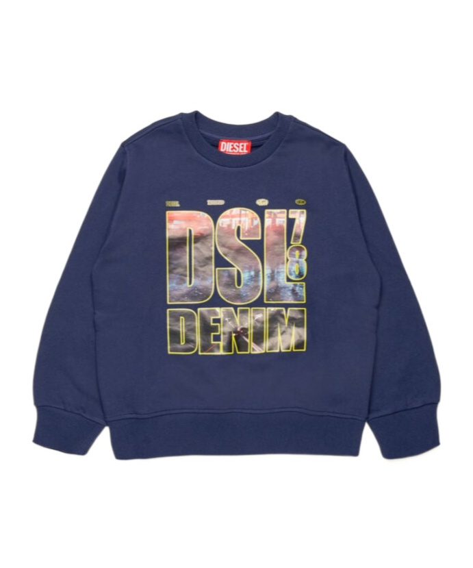 Diesel Dsl78 Logo-print Sweatshirt In Blue
