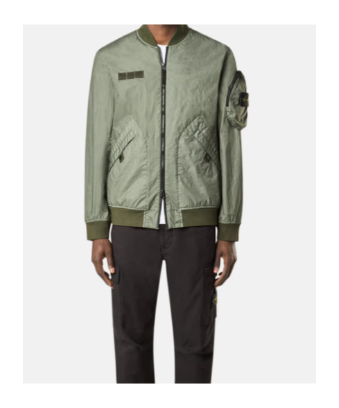 Stone Island 3l Tc Membrane Bomber Jacket In Green