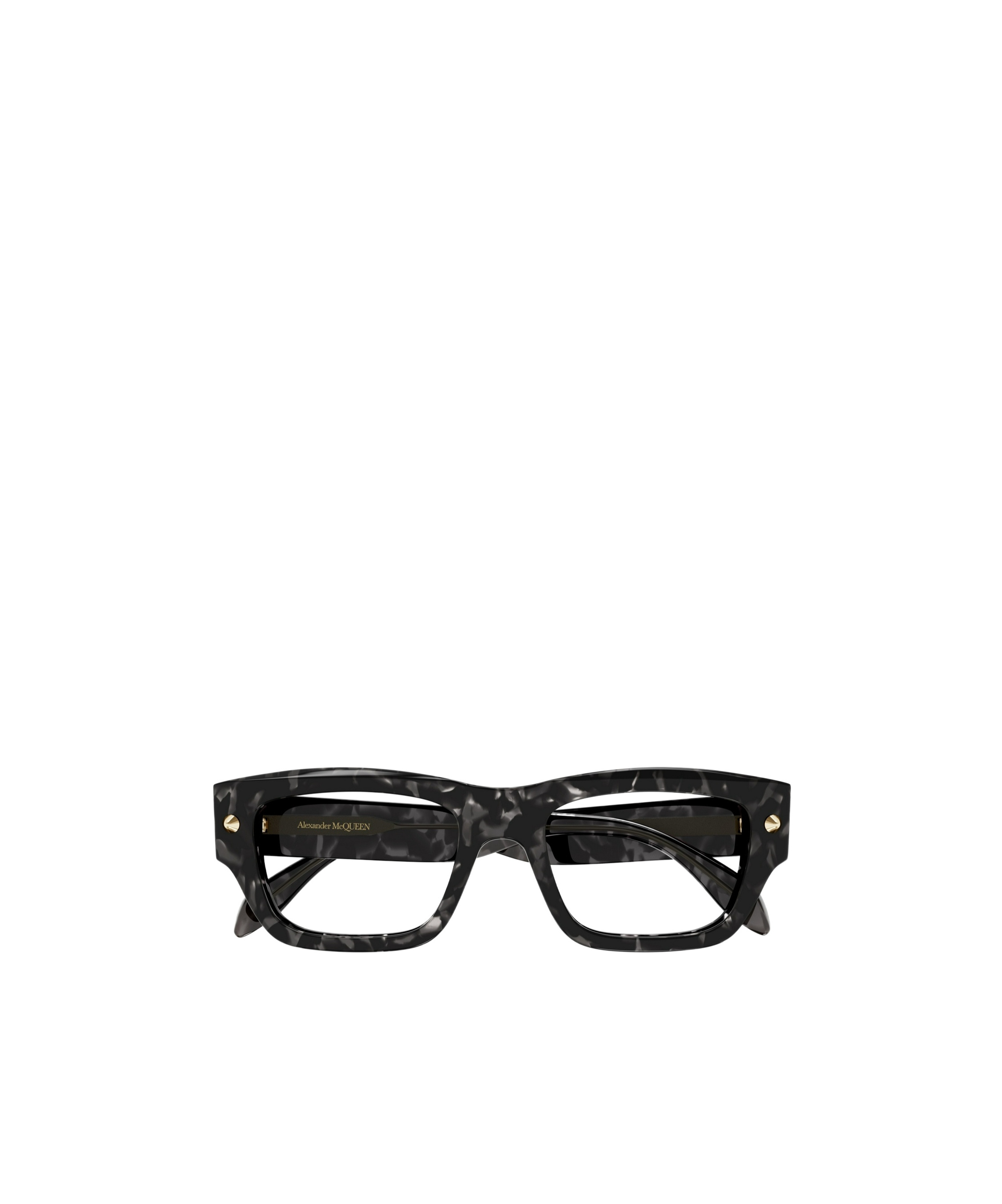 Alexander Mcqueen Spike Studs Wayfarer Glasses In Black
