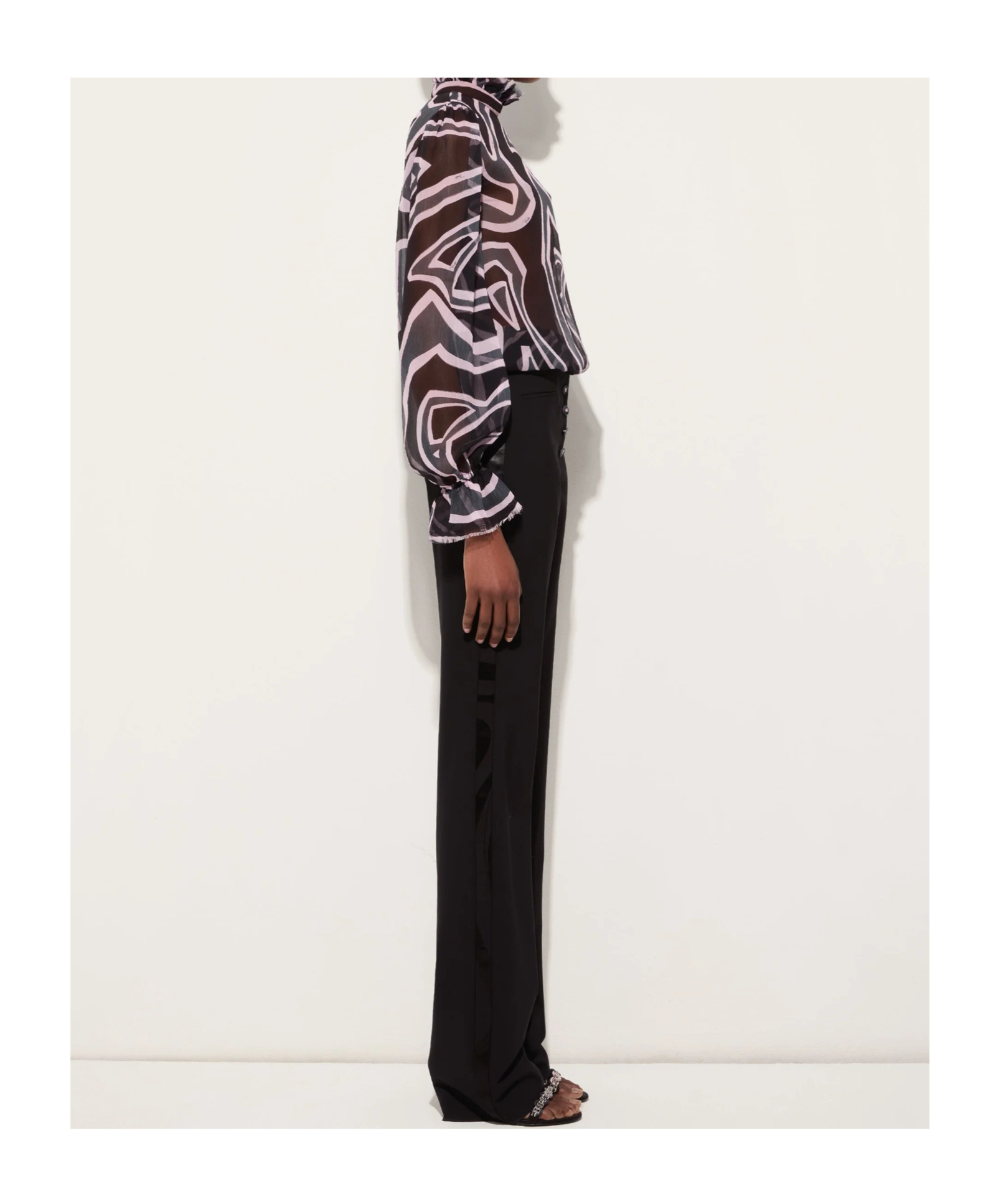 Pucci Labirinto Print Blouse With Balloon Sleeves In Multi
