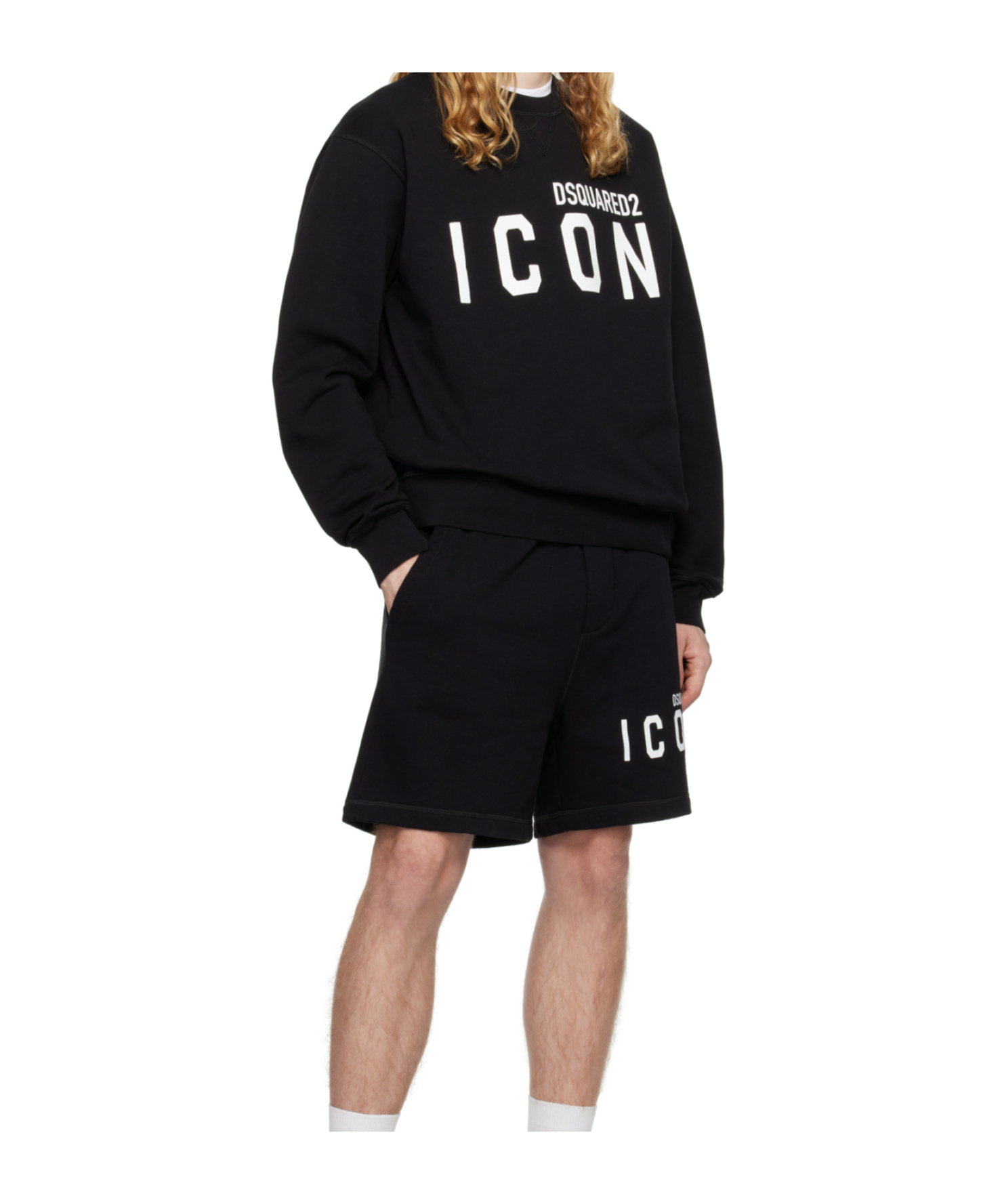 Dsquared2 Icon-print Crew Neck Sweatshirt In Black