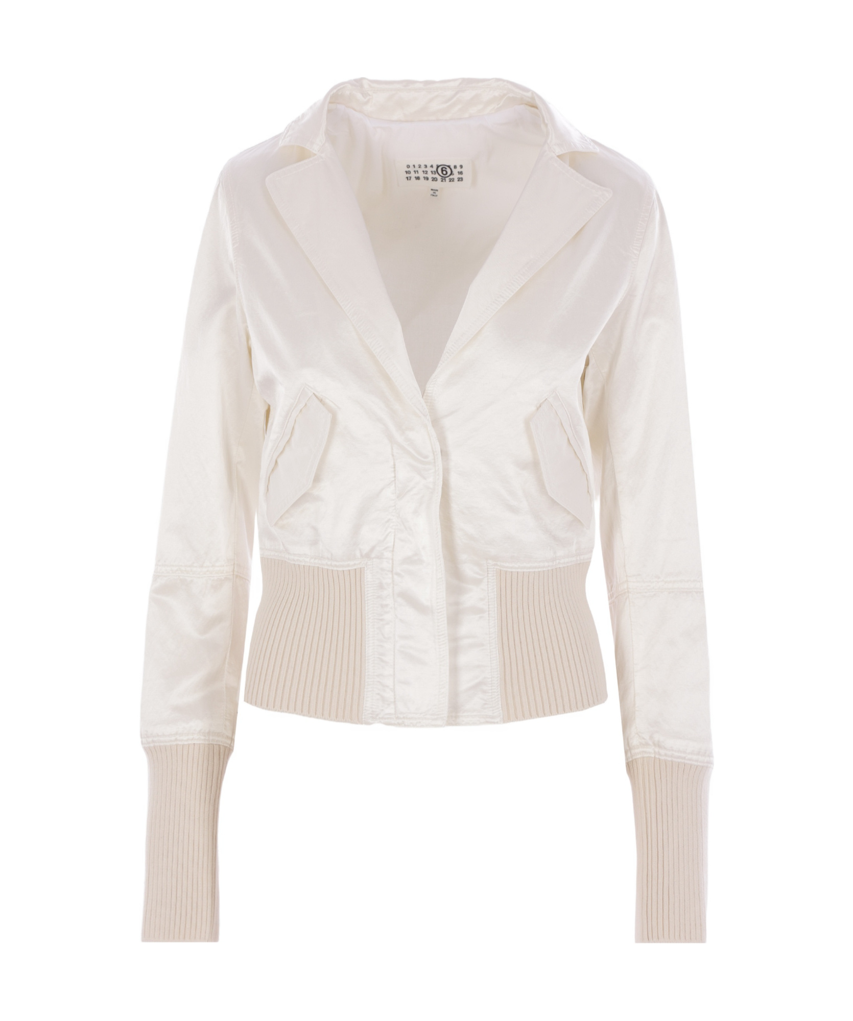 Mm6 Maison Margiela Satin-finish Bomber Jacket In White