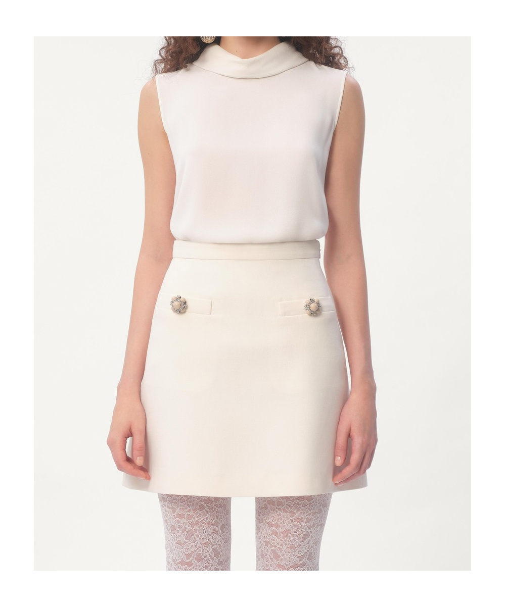 Valentino Sleeveless Silk Top Without In White