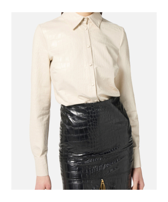 Elisabetta Franchi Printed Shirt In White