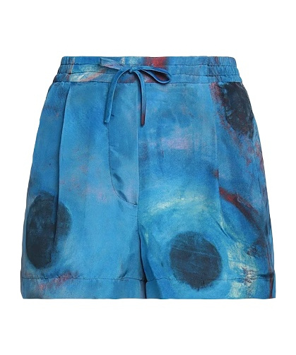 Marni Multi-color High Waist Satin Pants In Blue