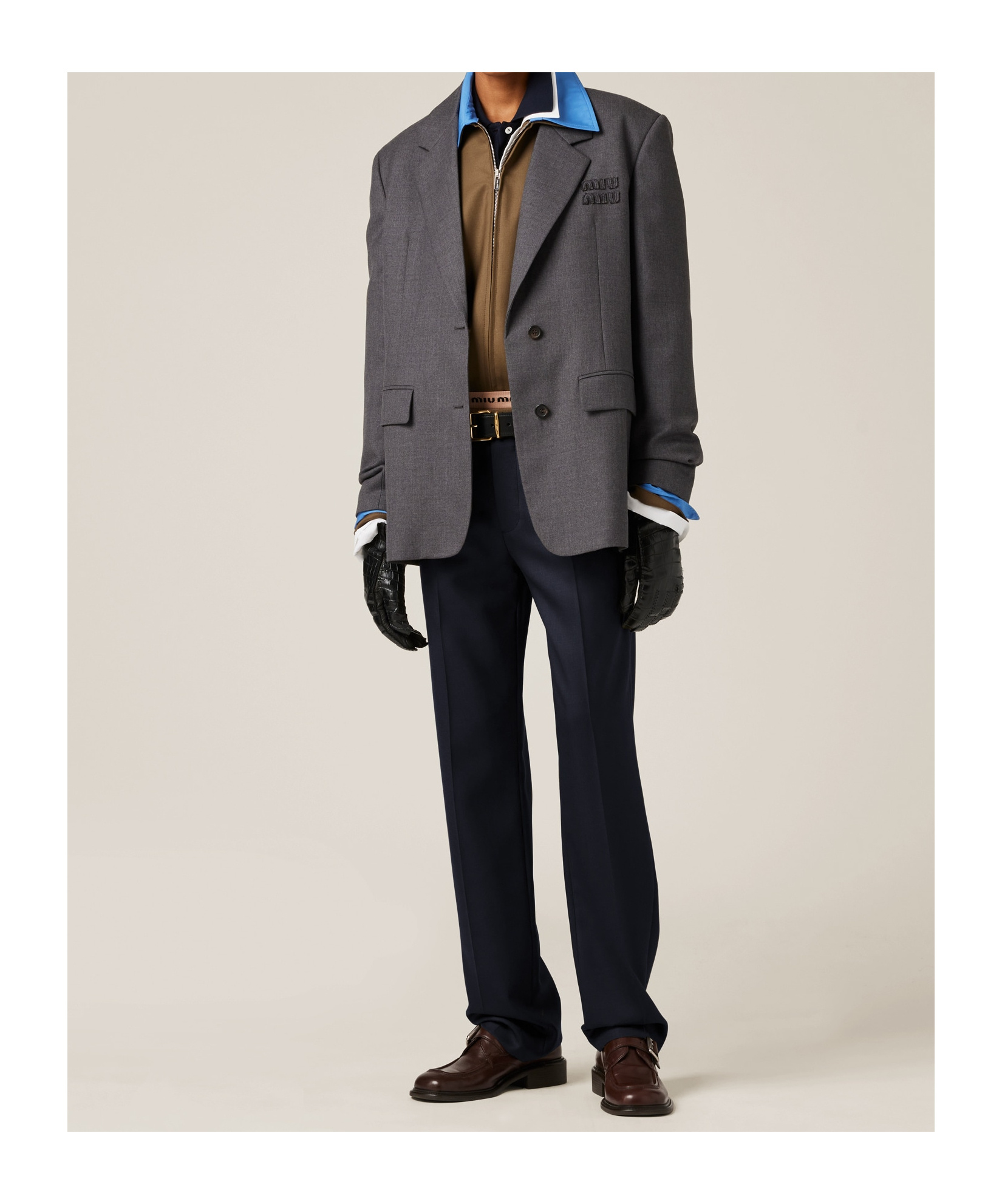 Miu Miu Single-breasted Wool Blazer In Black