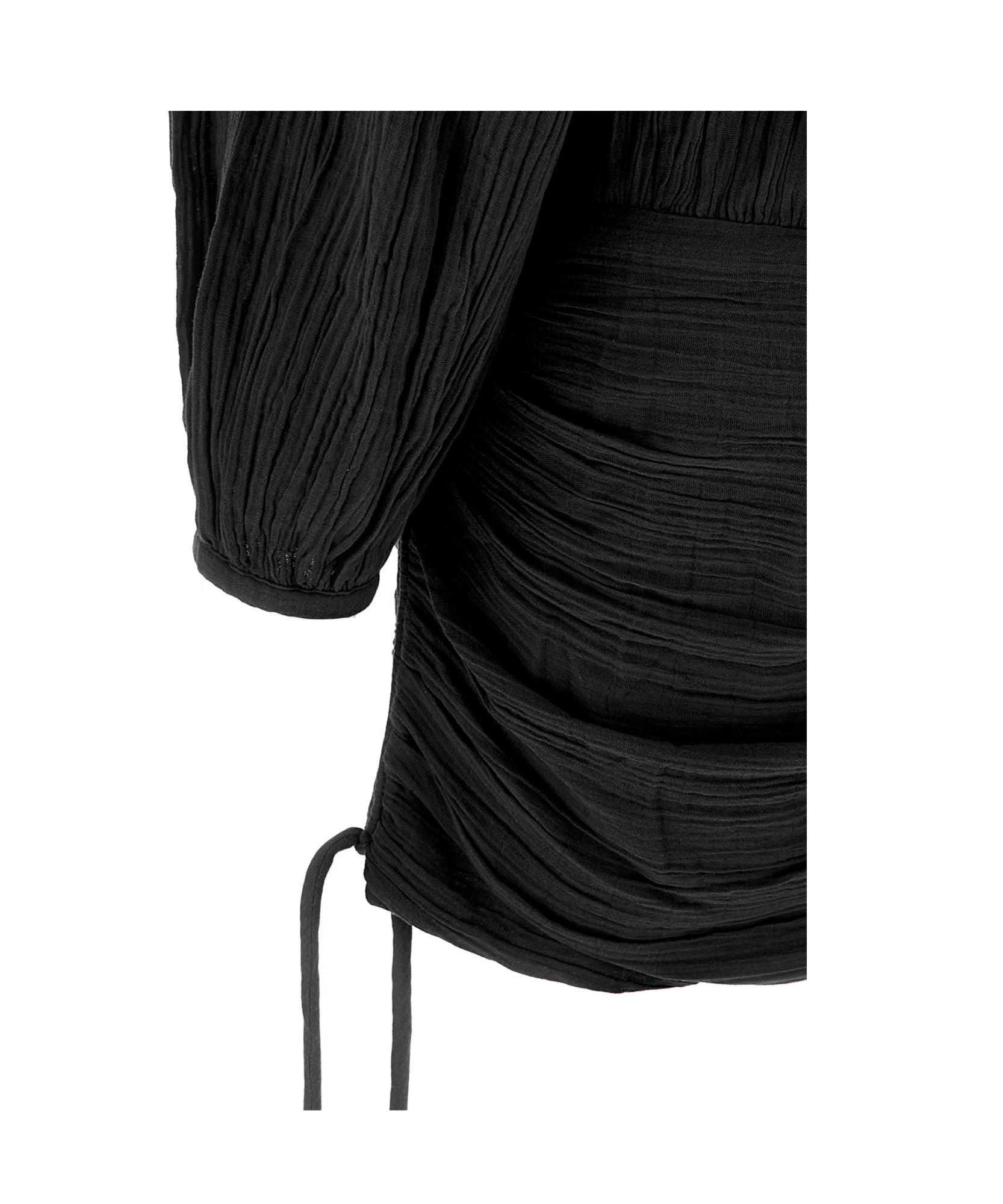 Isabel Marant Dress Drawstring Trimmed Sleeves Pleats In Black