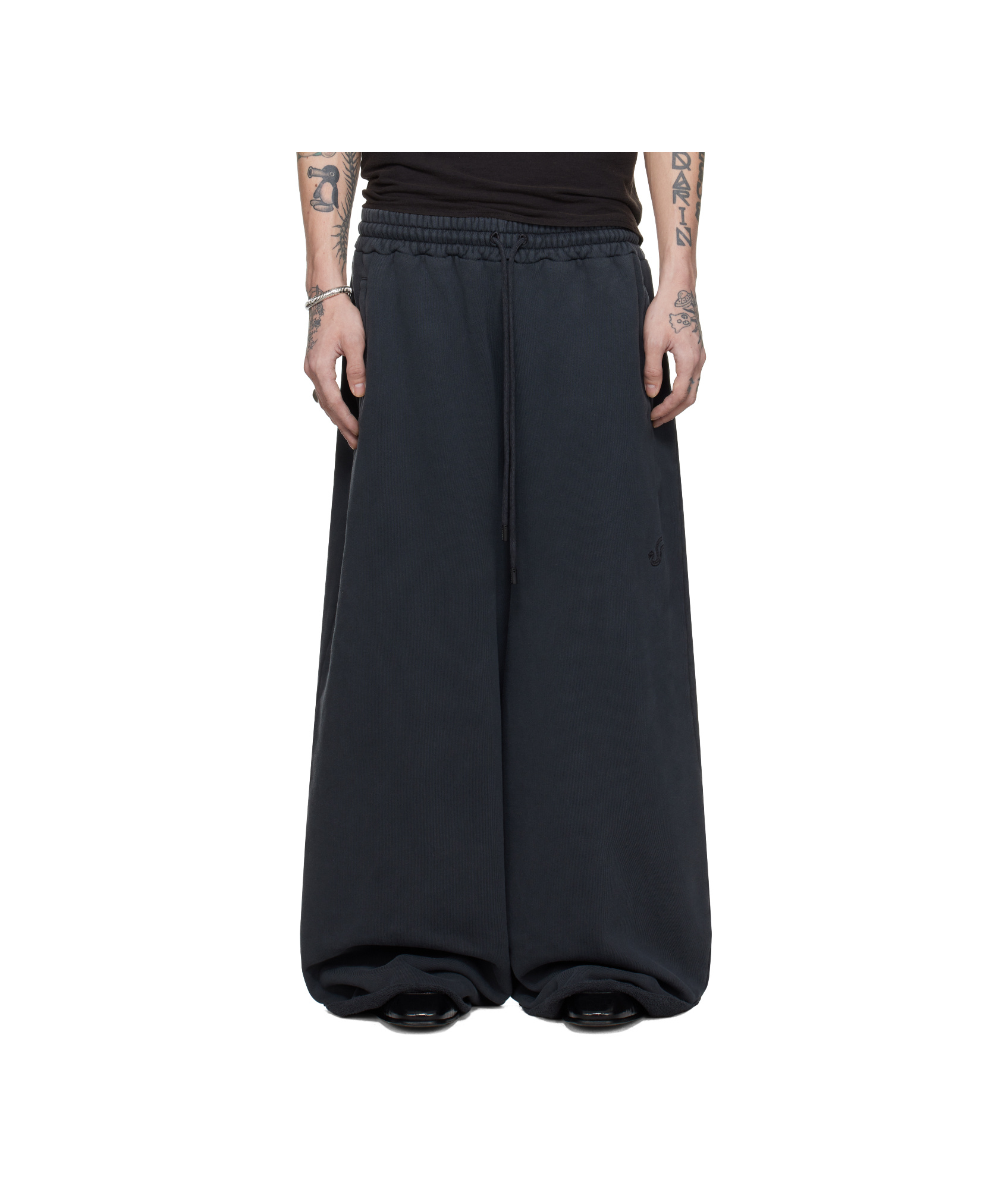 Lu'u Dan Black Raw-cut Bontan Sweatpants In Black