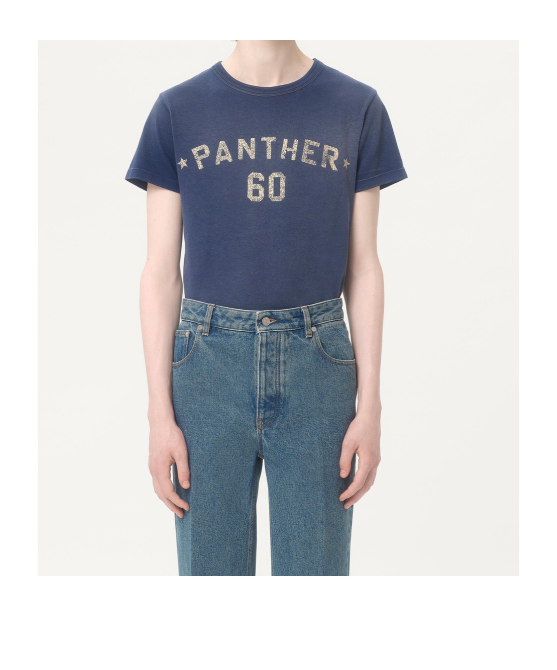 Valentino Crew Neck Graphic And Text Design In Blue