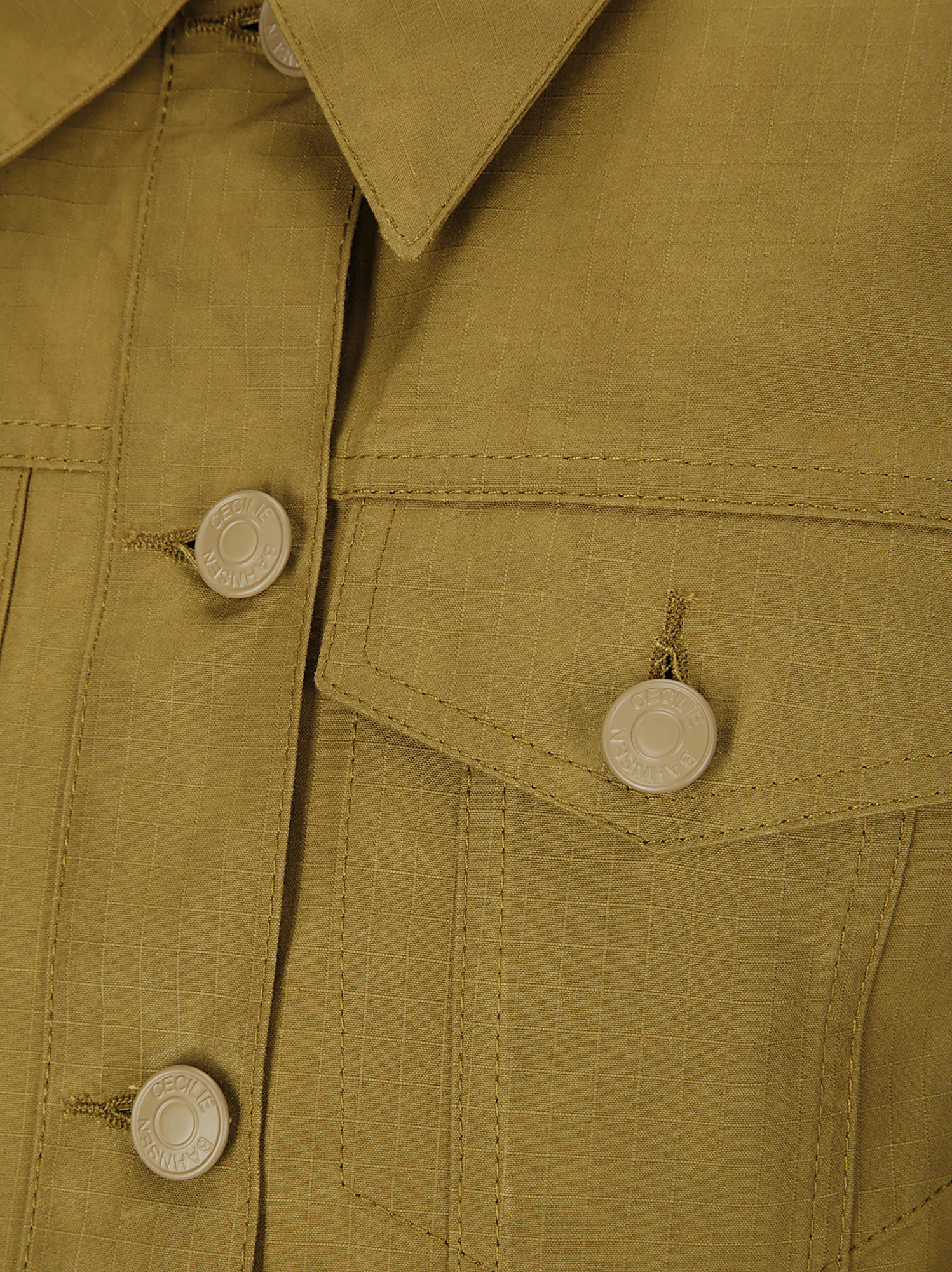 Cecilie Bahnsen Gracie Jacket Ripstop Cotton Ochre In Brown