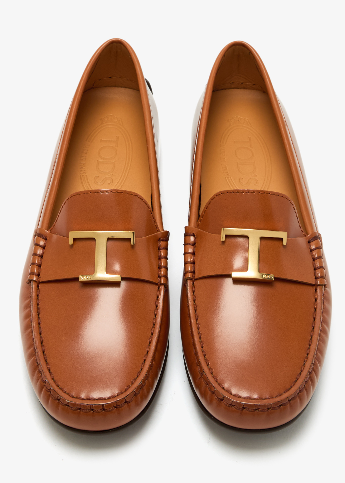 Tod's Round Toe Loafers In Brown