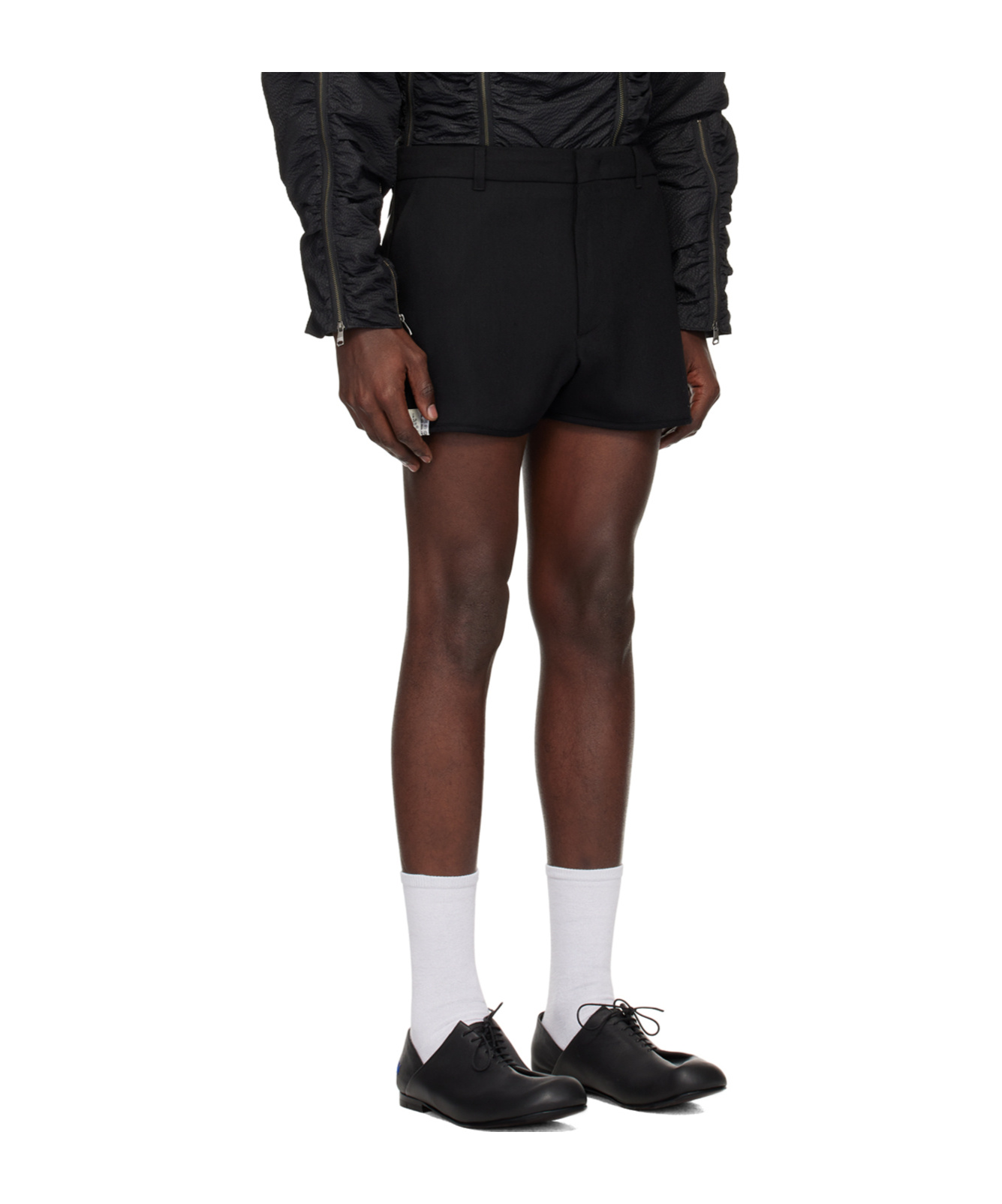 Ader Error Belt Loop Zipper Shorts In Black