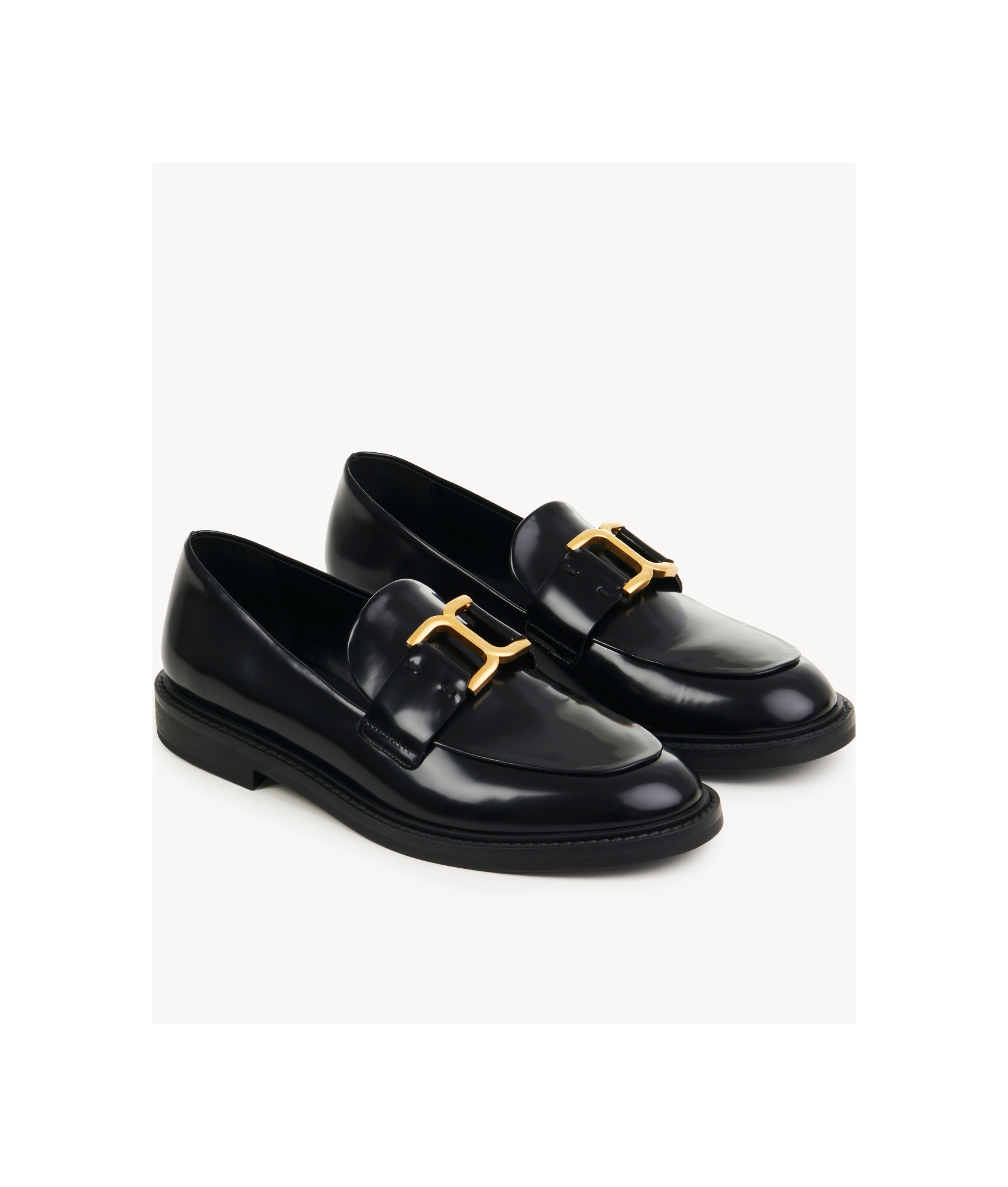 Chloé Marcie Black Brushed Calf Leather Loafer In Black