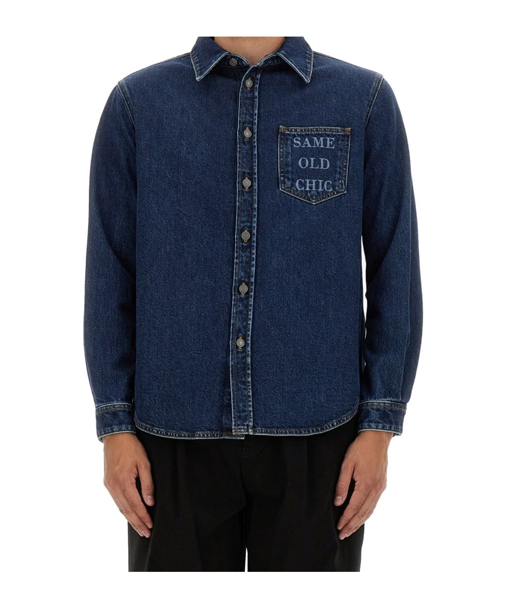 Moschino Long Sleeve Shirt In Blue