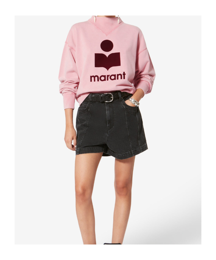 Isabel Marant Étoile Moby Knit Long Sleeve Crew Neck Top In Pink