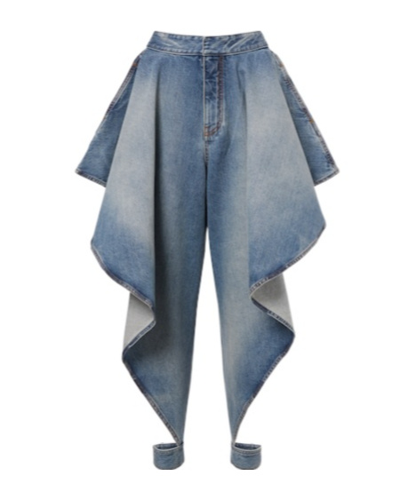 Alaïa Draped Tapered Jeans In Blue