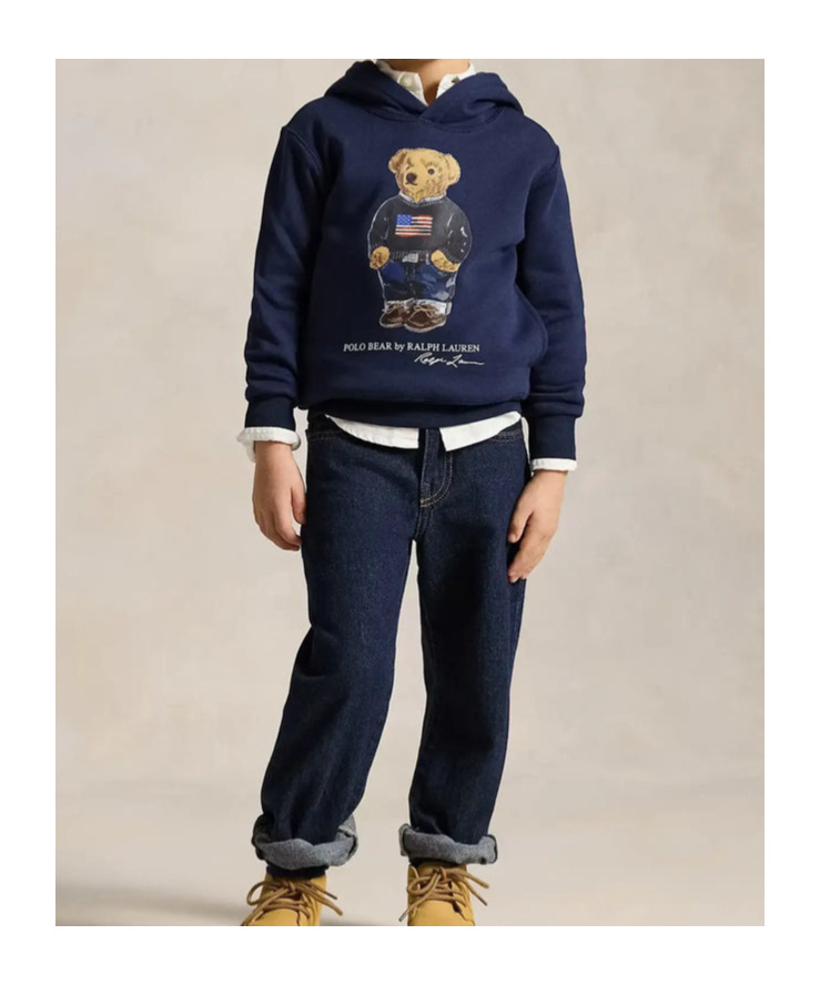 Ralph Lauren Boys Polo Bear Hoodie In Blue