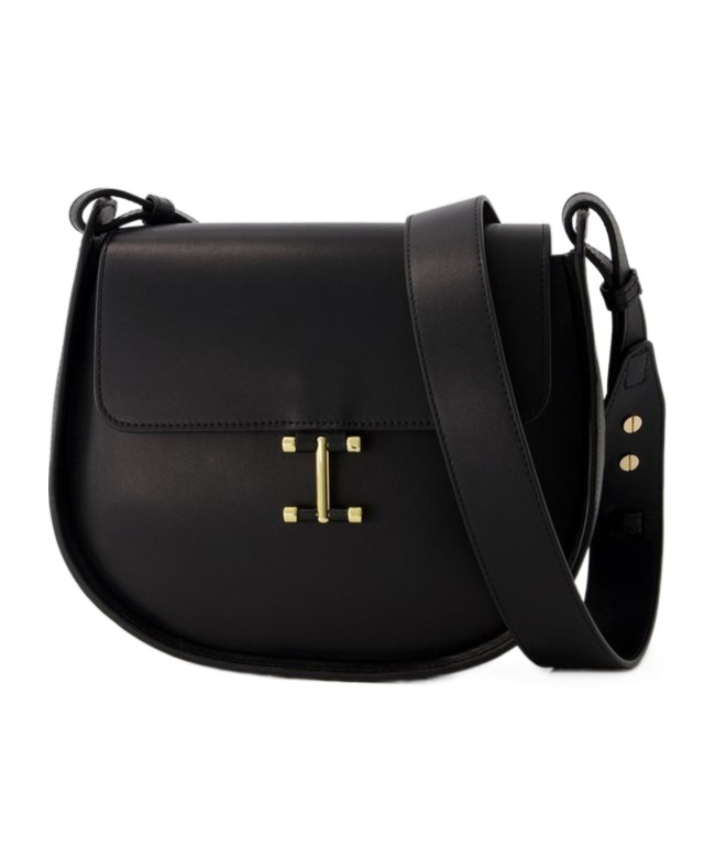 Ines De La Fressange Logo Shoulder Bag In Black