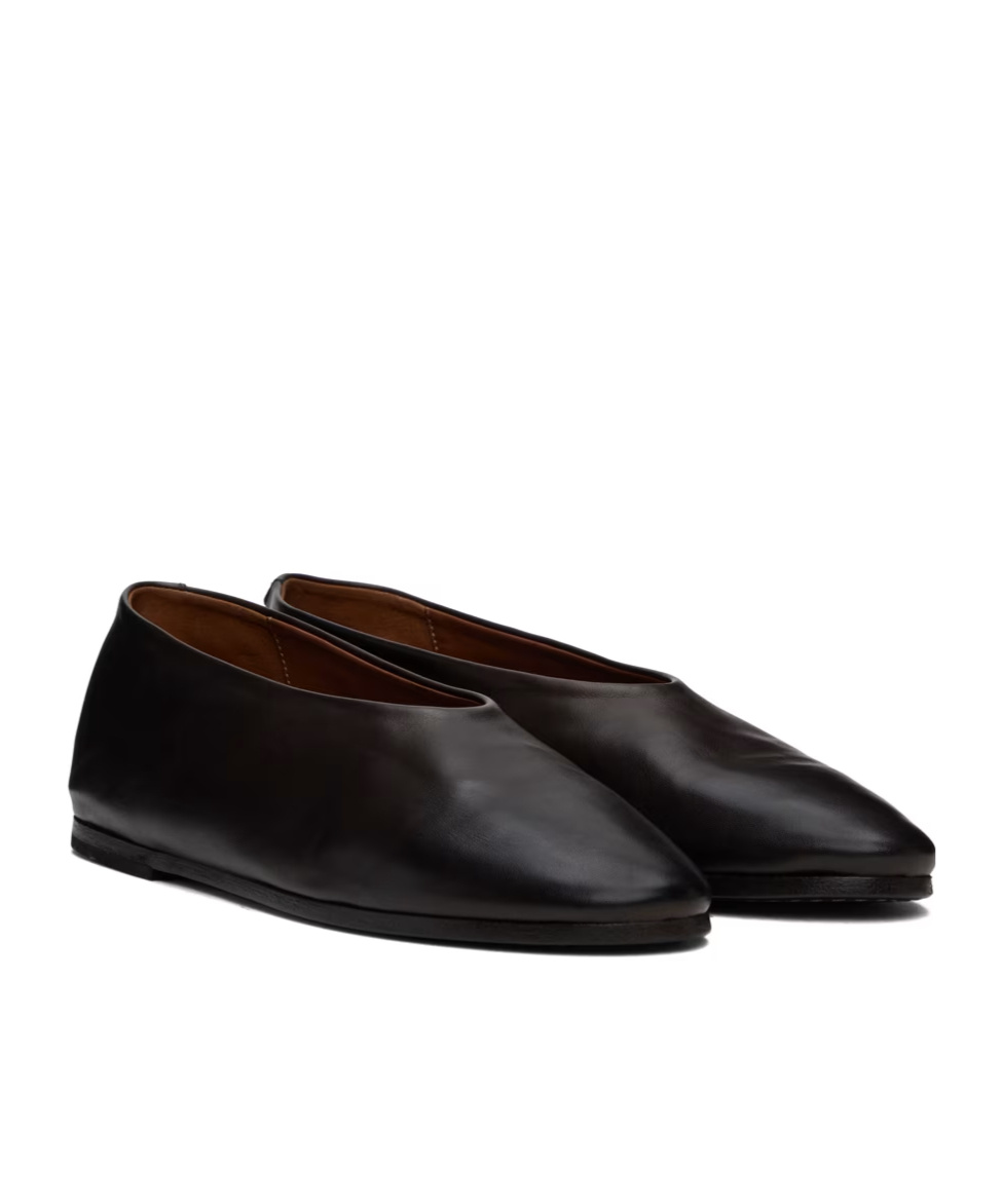 Marsèll Coltellaccio Round-headed Ballet Shoes In Black