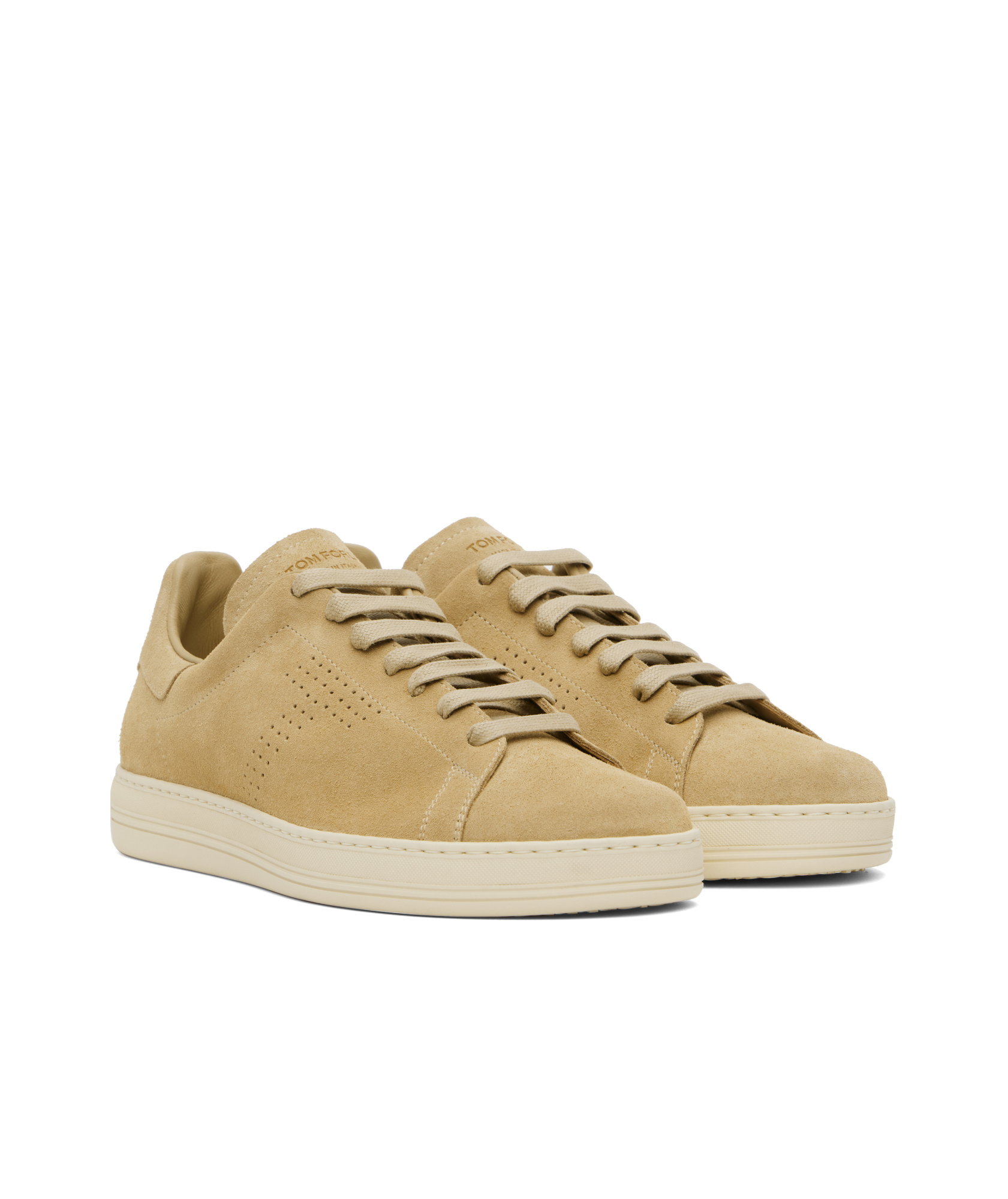 Tom Ford Warwick Suede Low-top Sneakers In Nude
