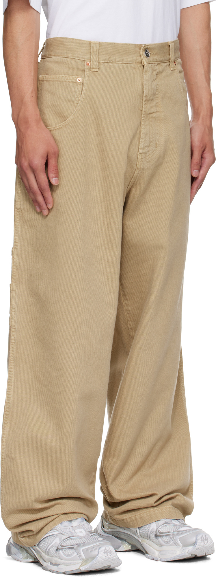 Vetements Denim Trousers With Belt Loops In Brown