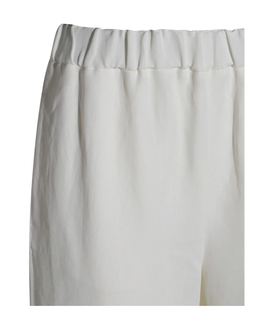 Fabiana Filippi Trousers Wide Leg Elastic Waistband In White