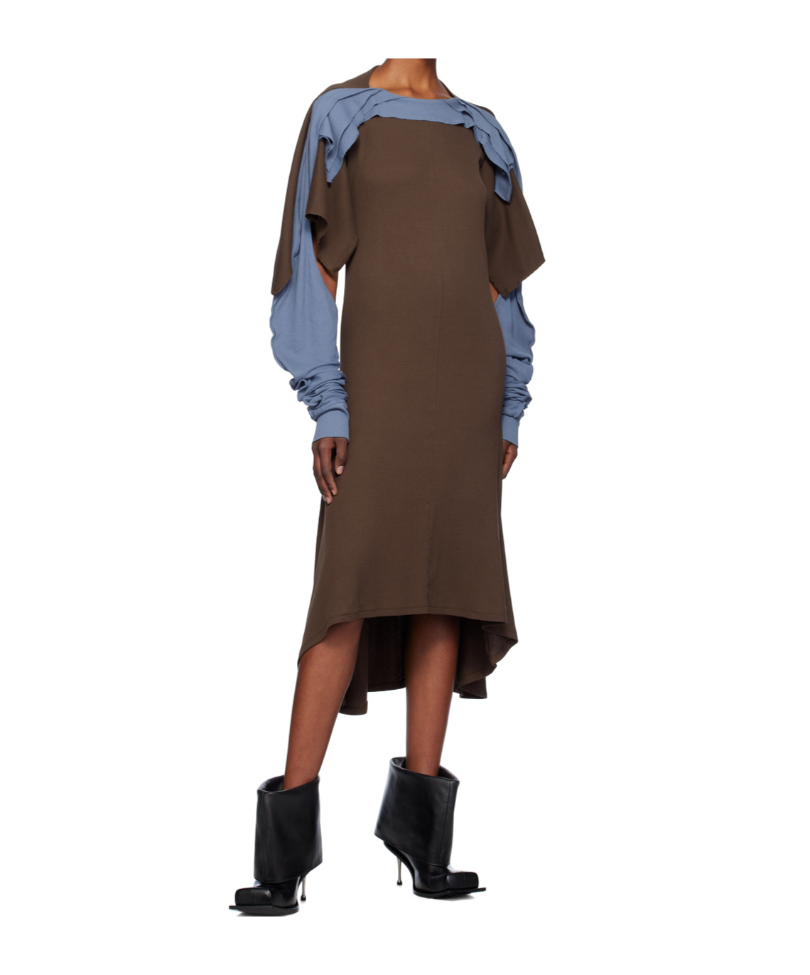Kiko Kostadinov Midi Dress In Brown