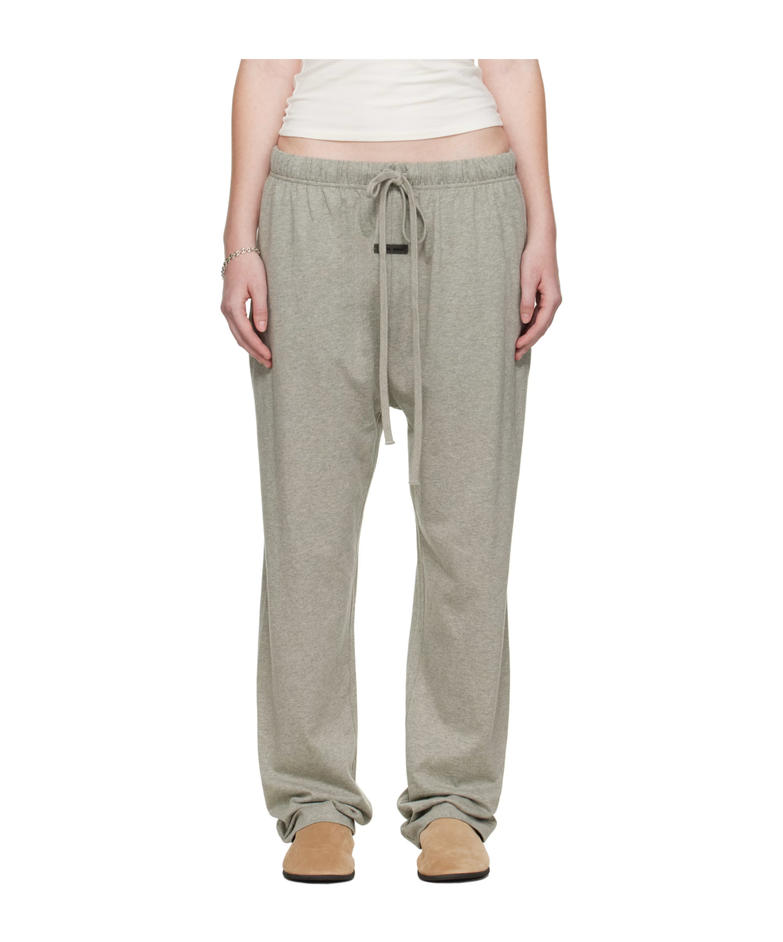 Essentials Logo-banded Track Pants In Gray
