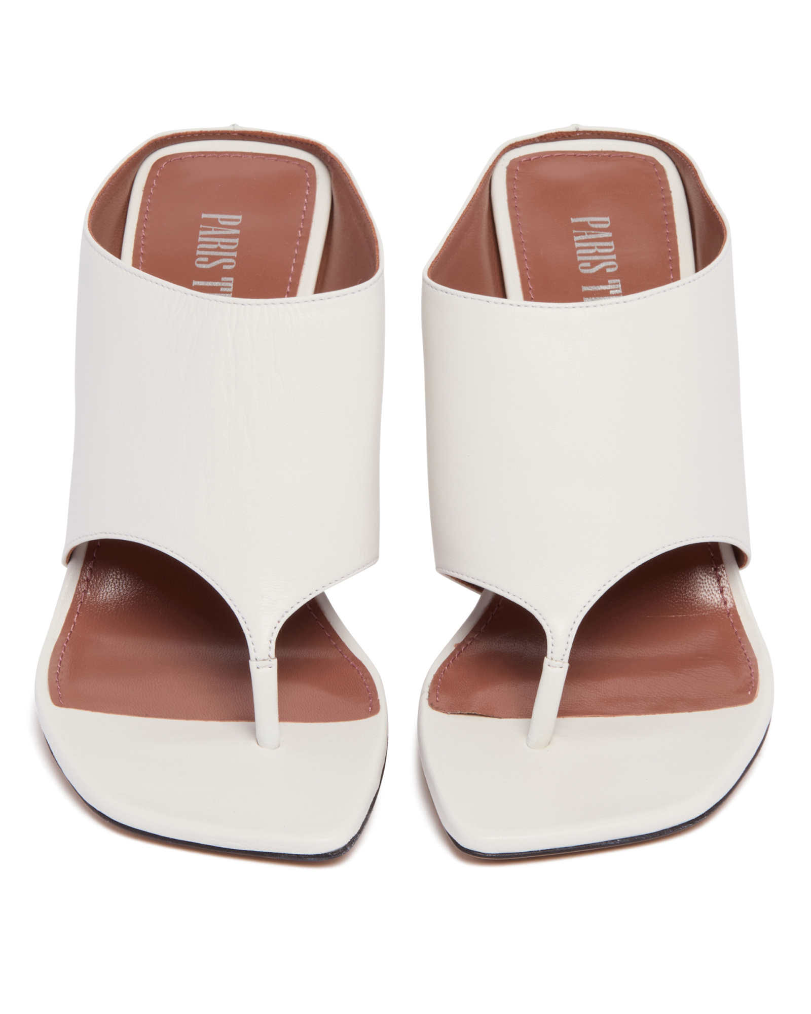 Paris Texas Flip Flop Heeled Mules In White