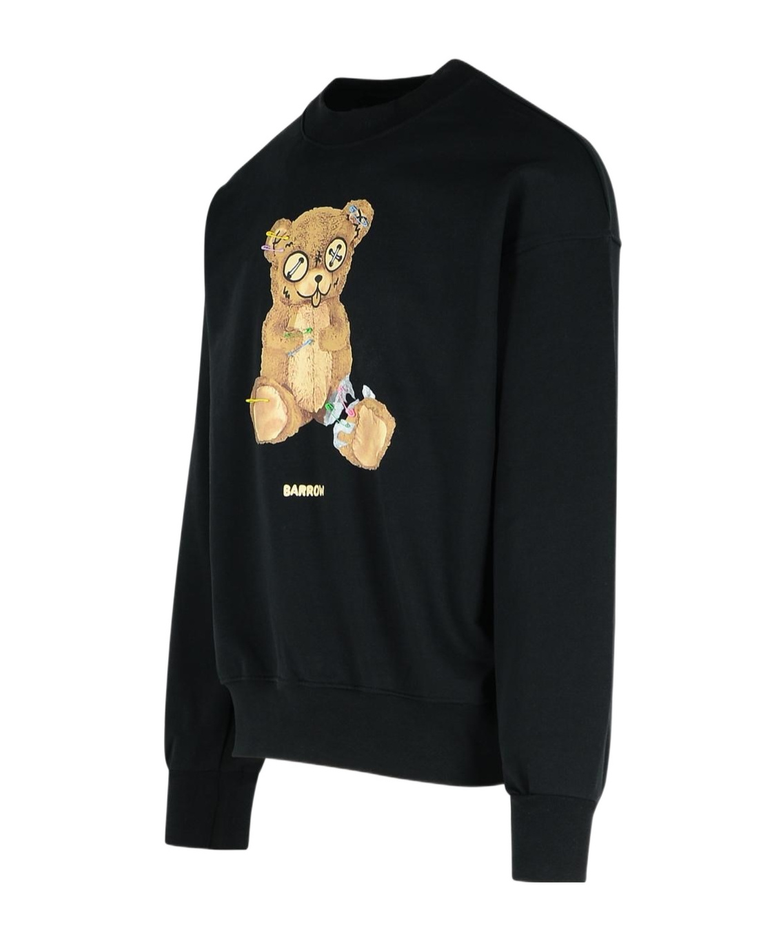 Barrow Teddy Print Sweatshirt In Black