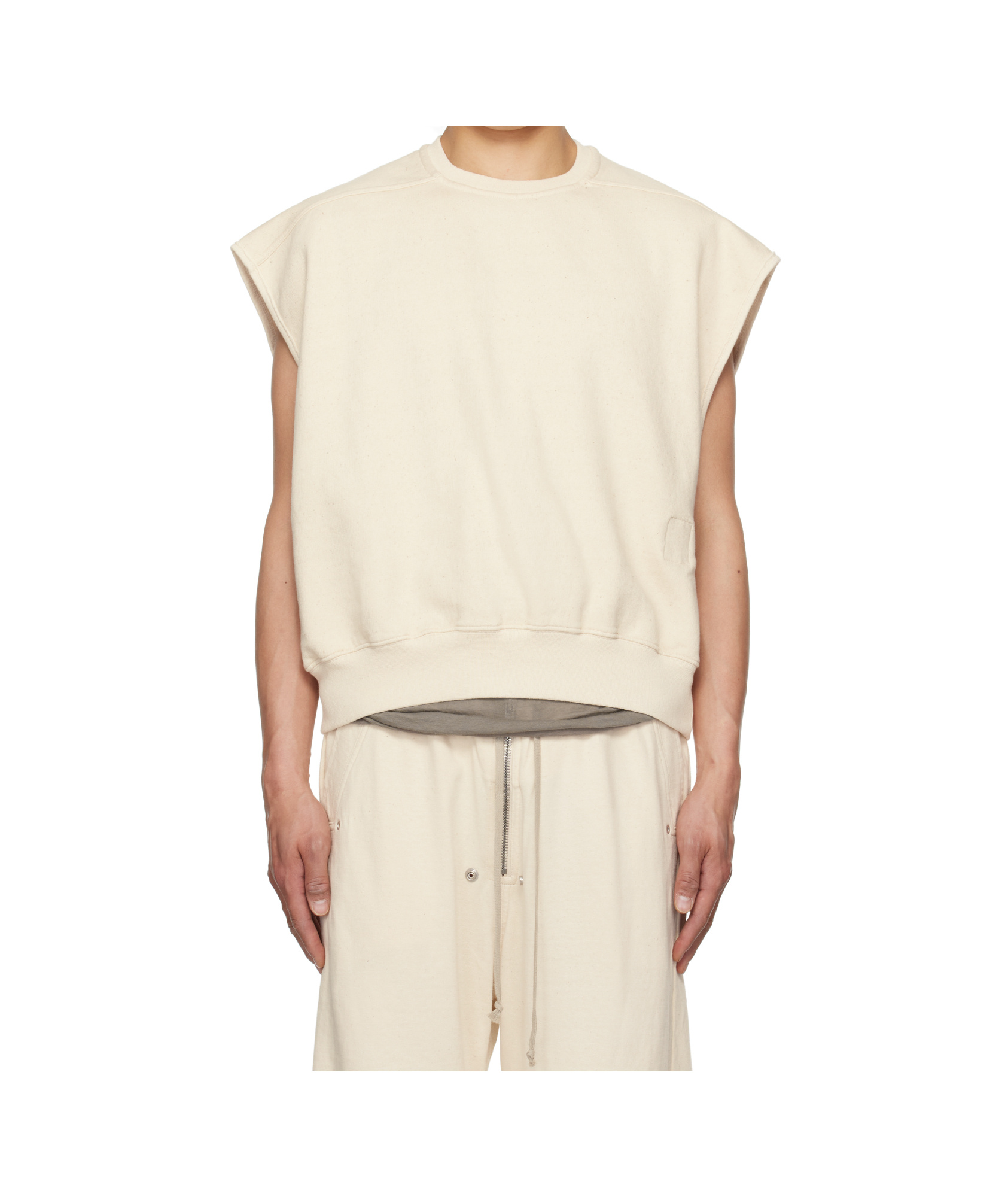 Rick Owens Drkshdw Off-white Hollywood Sl Jumbo Tatlin Sweatshirt In Nude
