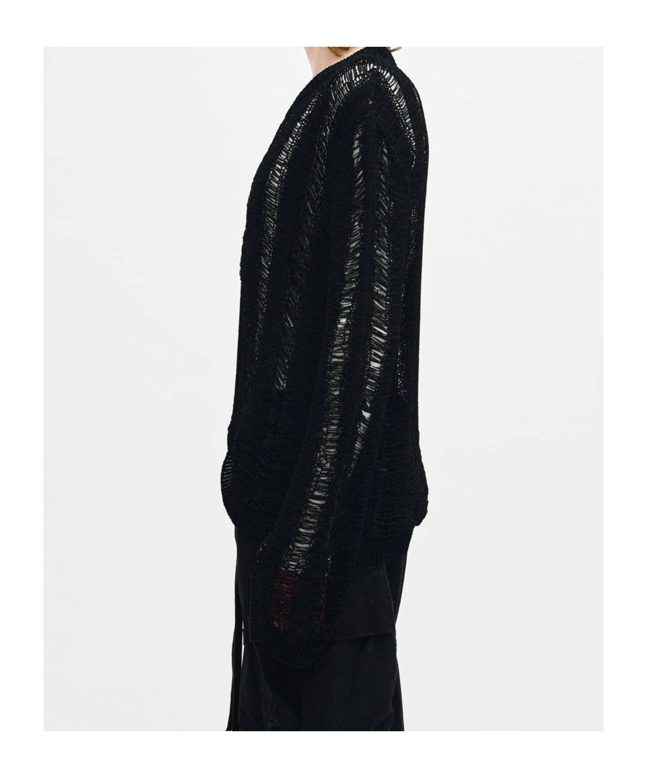 Ann Demeulemeester Balder Trapezoidal Stitch Oversized Sweater In Black