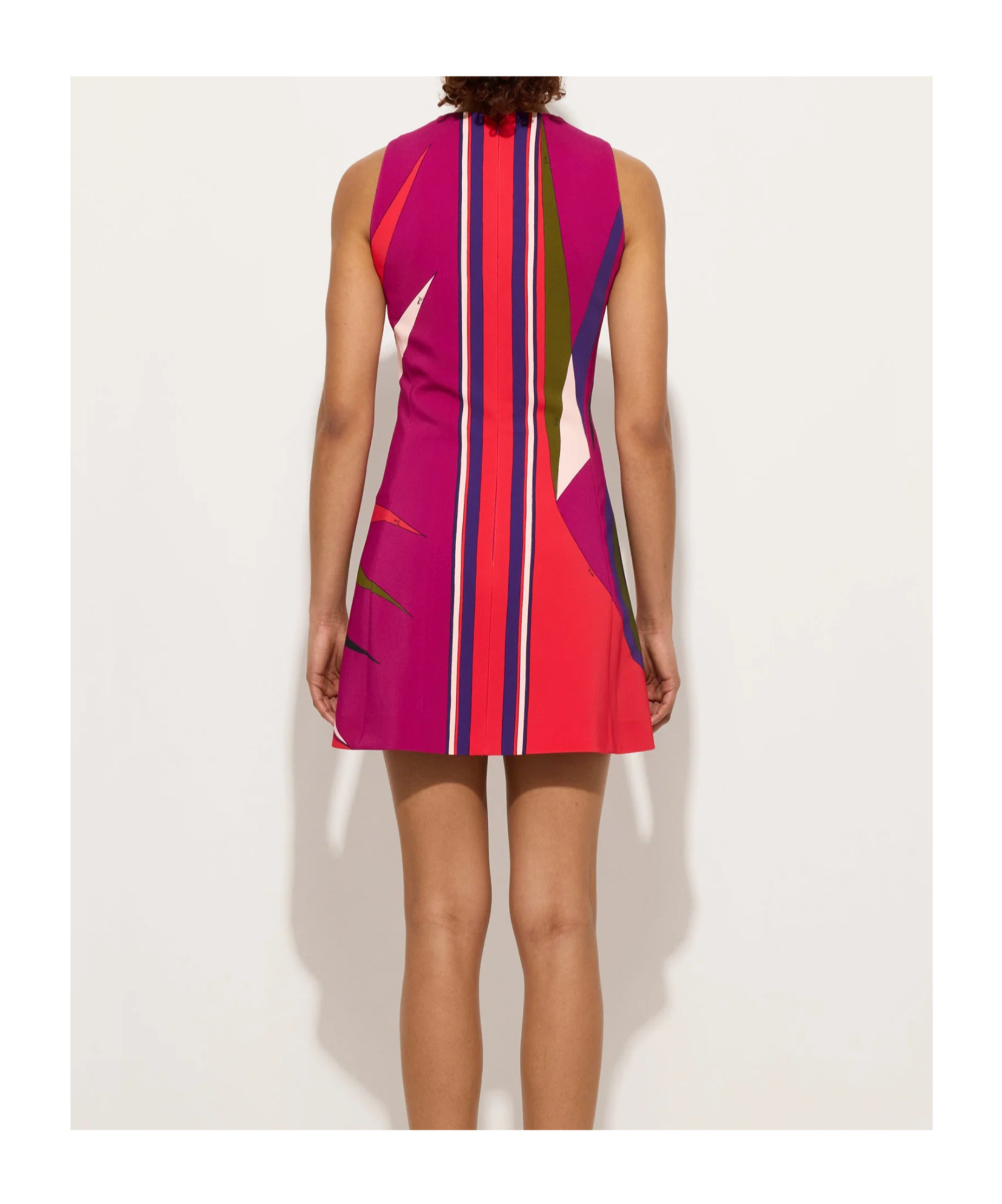 Pucci Stylish Sleeveless Dress Bold Print In Red
