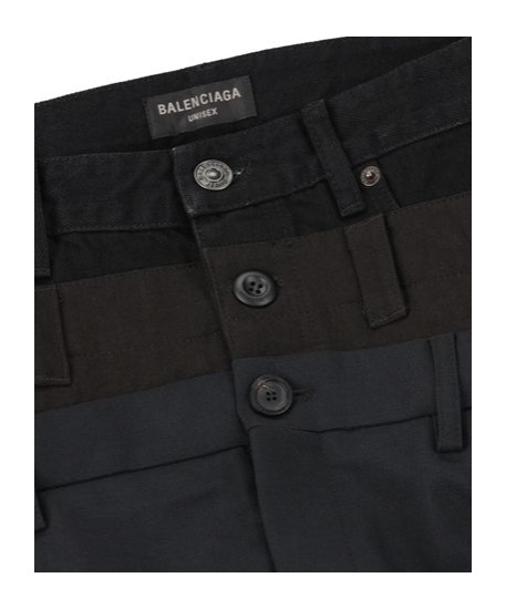Balenciaga Layered Tailored Trousers In Black
