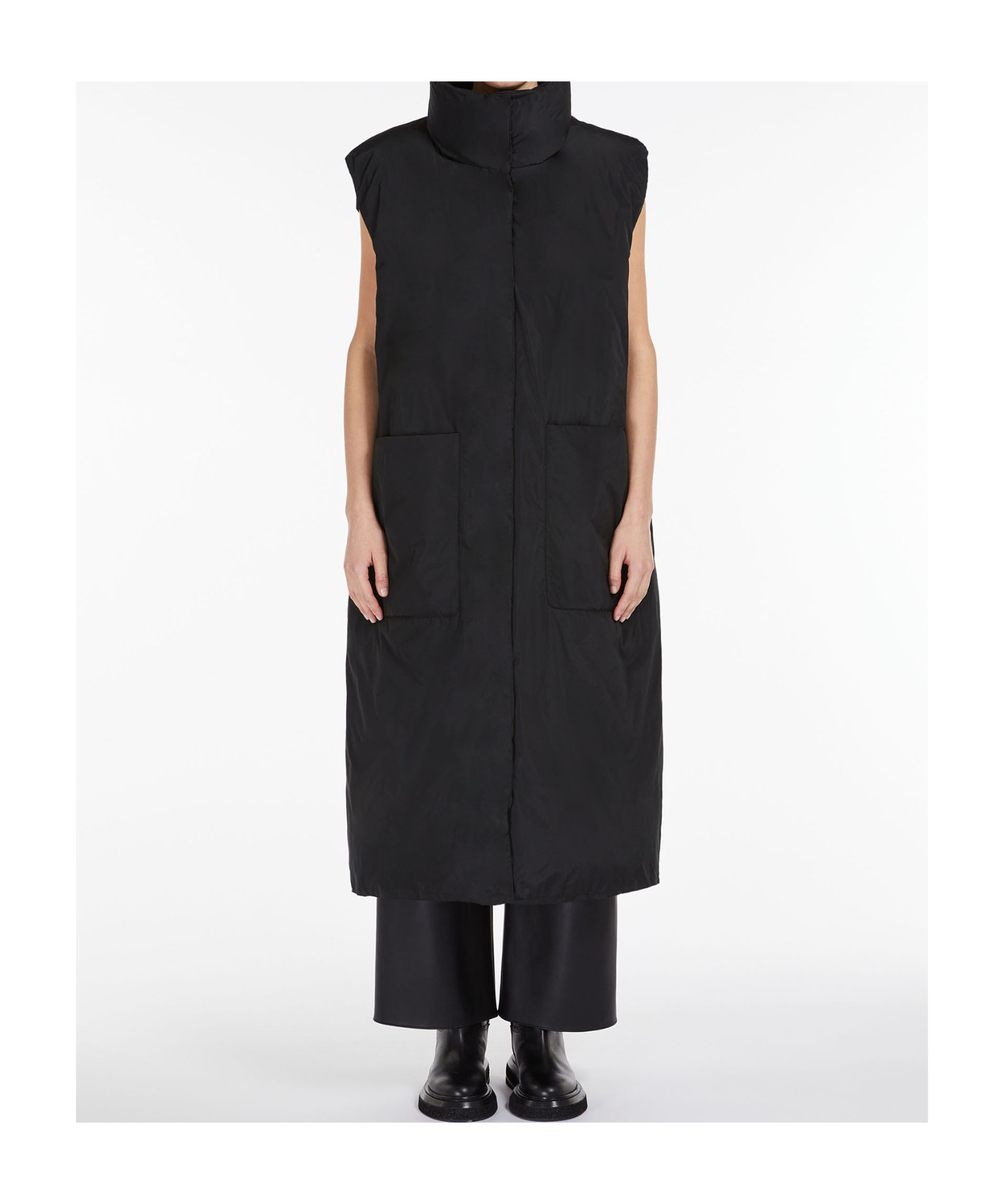 Max Mara Double-sided Waterproof Sleeveless Down Jacket In Black