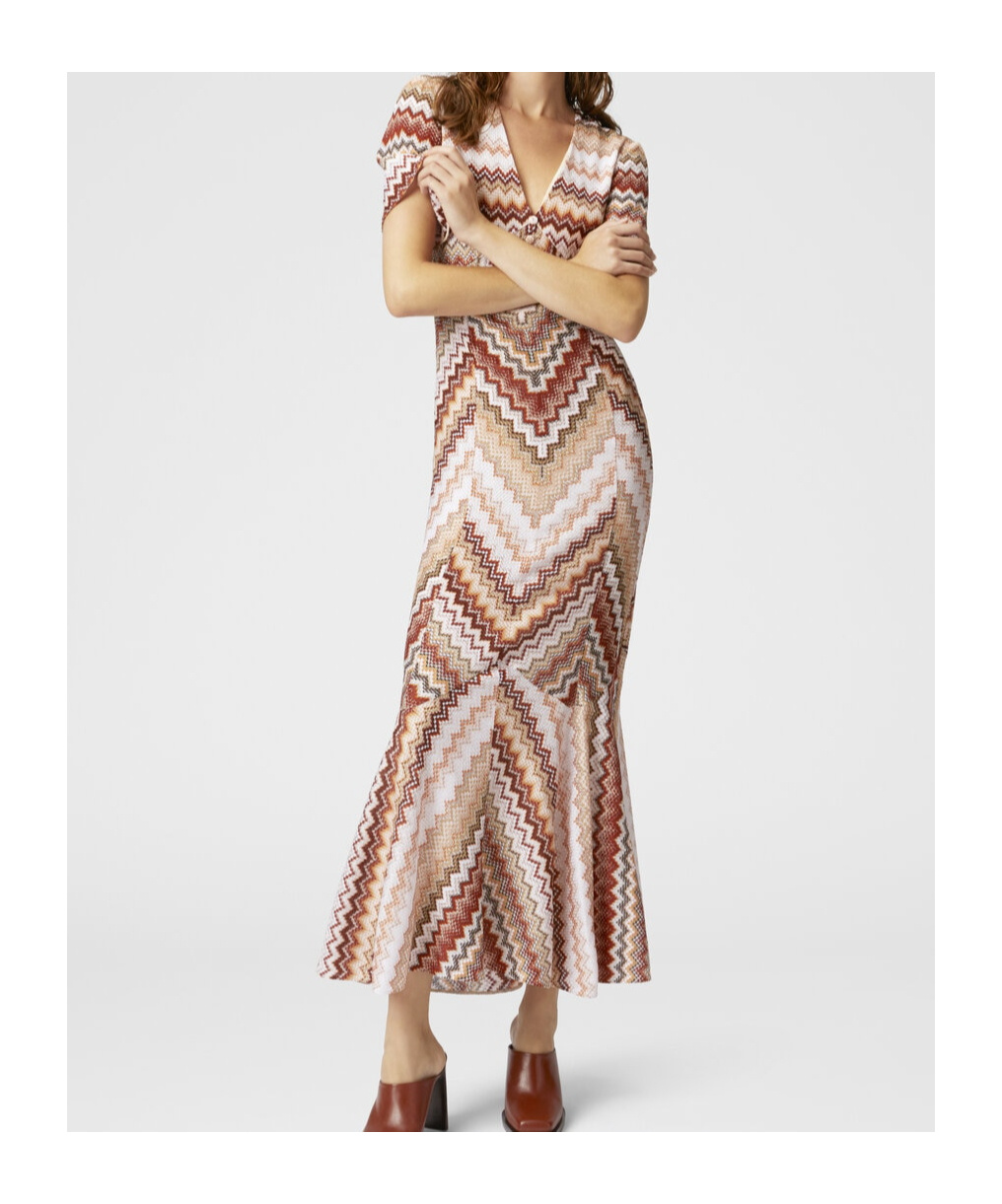 MISSONI SERRATED ZIGZAG-PATTERN MAXI DRESS