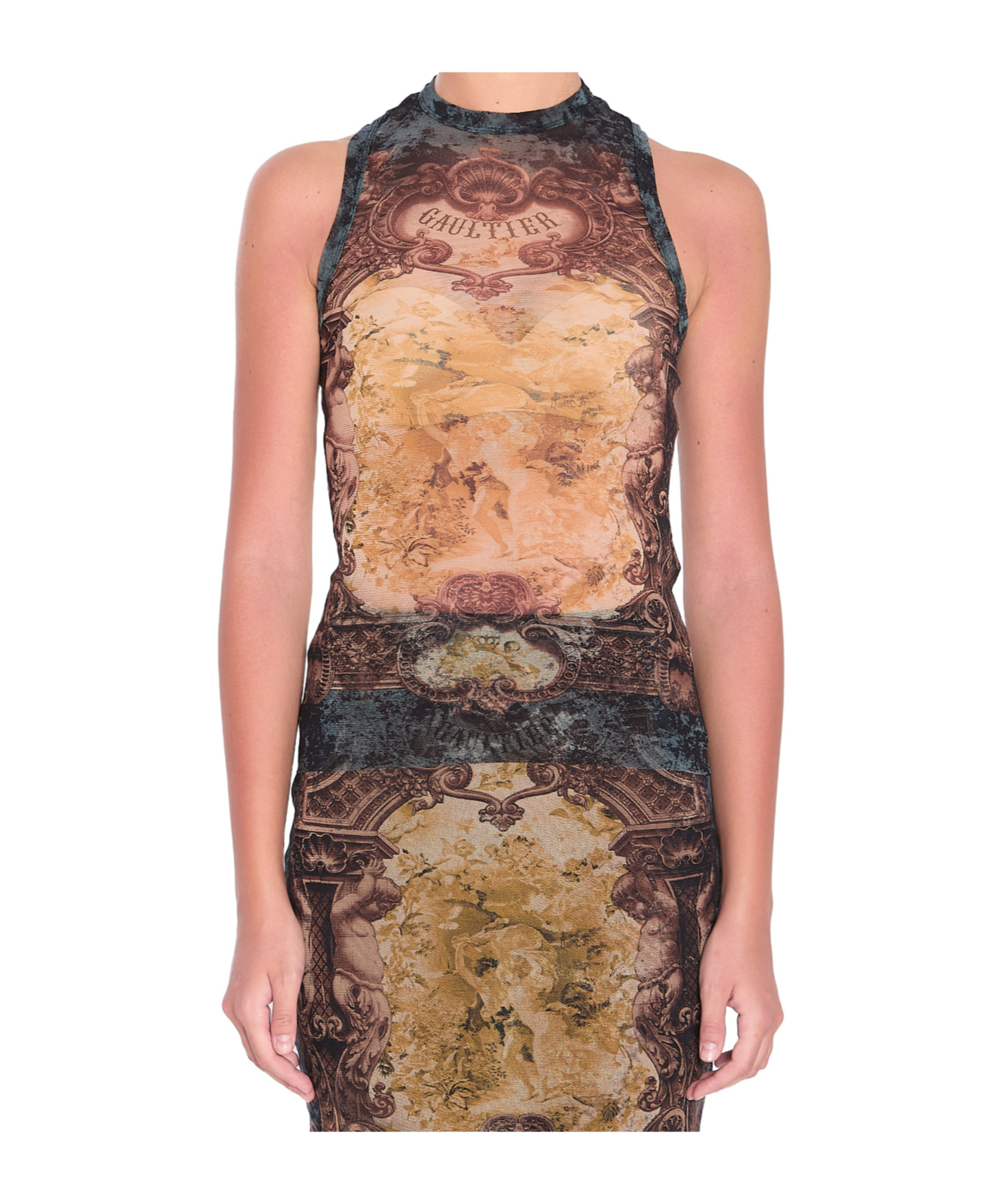 Jean Paul Gaultier Mdaillon Tank Top In Black