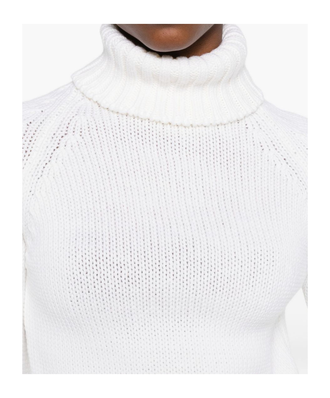 Baserange Turtleneck Knitted Sweater In White