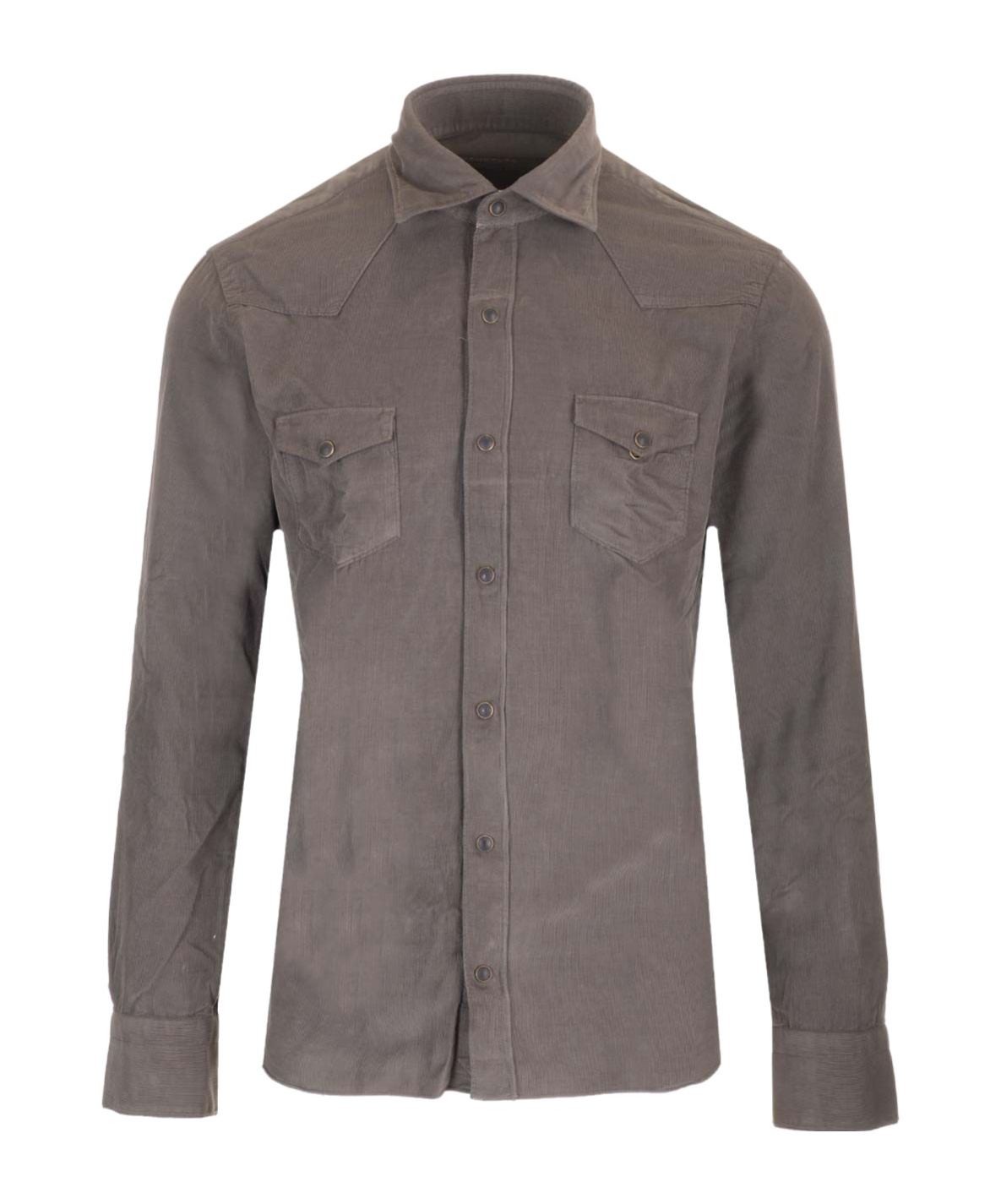Barba Napoli Long-sleeved Shirt In Gray
