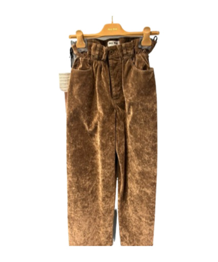 Miu Miu Washed Flocked Chambray Pants