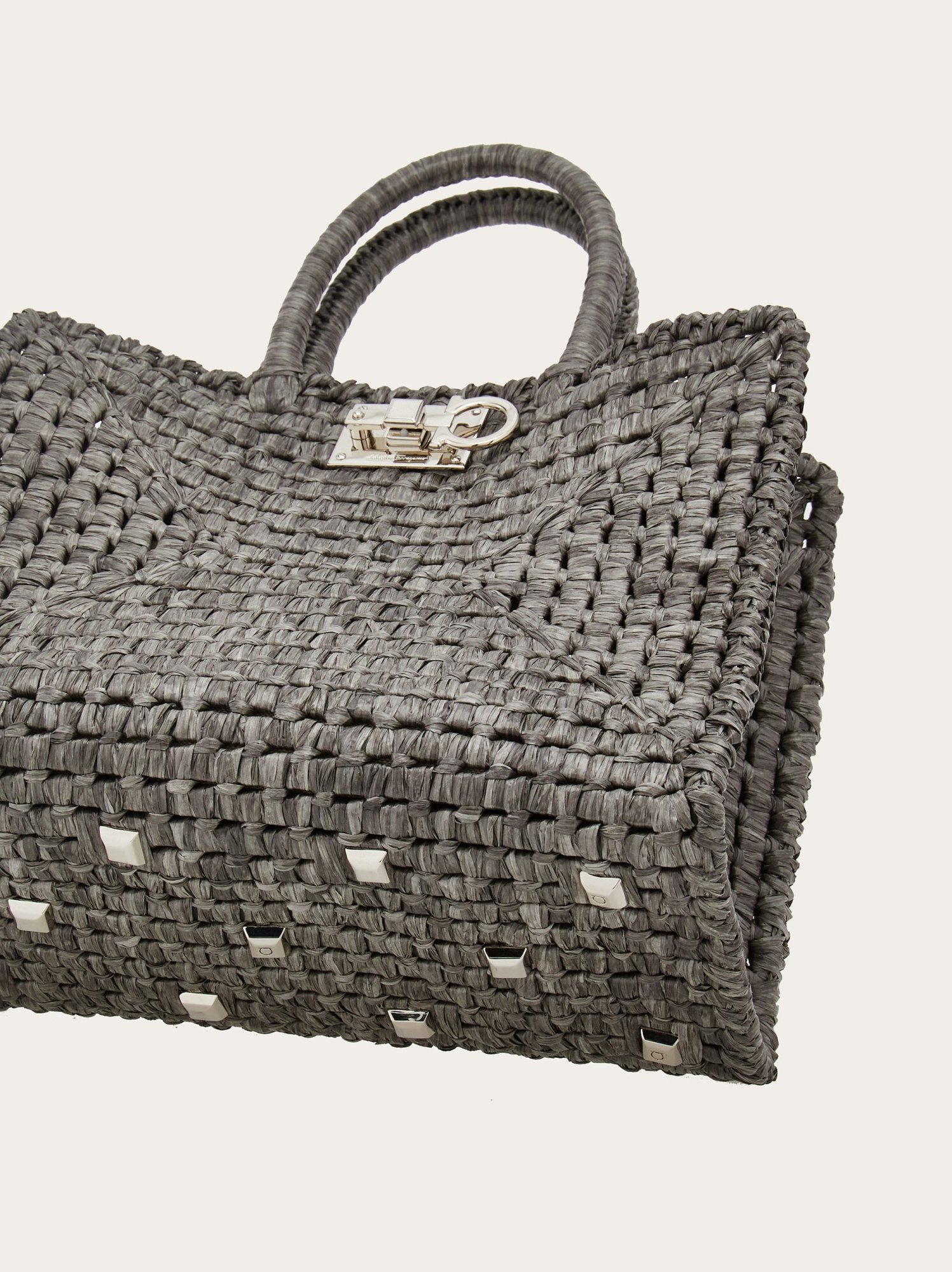 Ferragamo Logo Handbag In Black