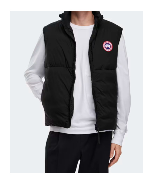 Canada Goose Knit Quilted Ribbed Sleeveless Vest In Black
