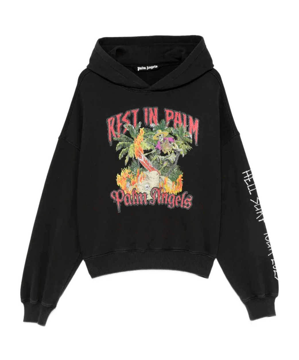 Palm Angels Rest In Palm Loose Hoodie In Black