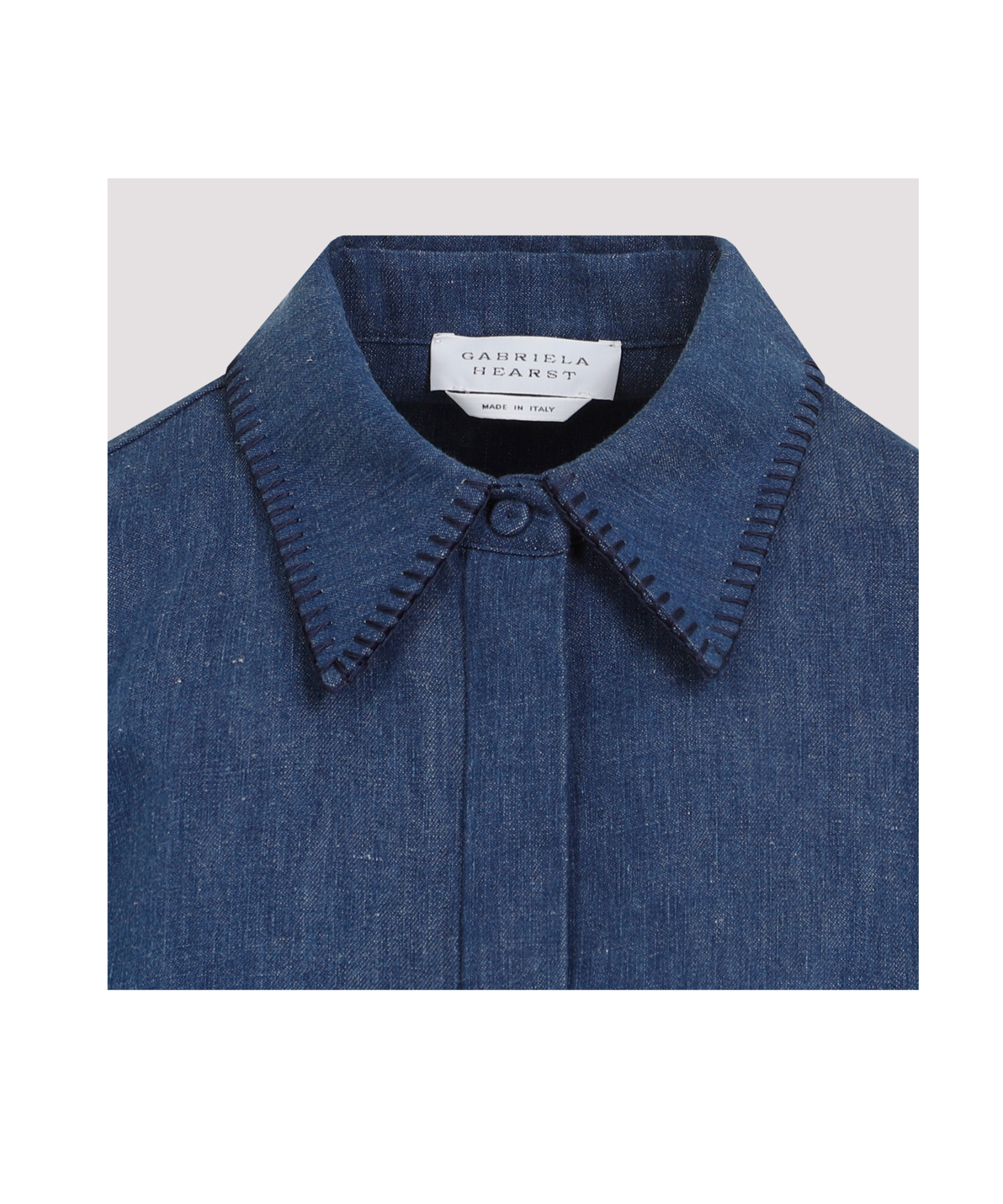 Gabriela Hearst Denim Blue Recycled Cotton Cruz Shirt In Blue