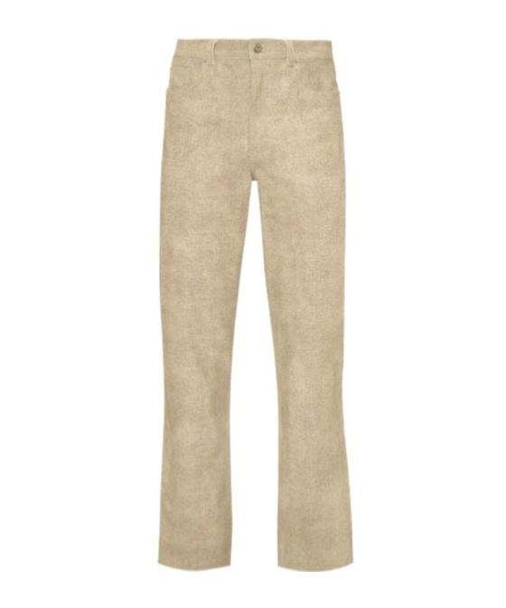 Jw Anderson Leather Straight-leg Trousers In Nude