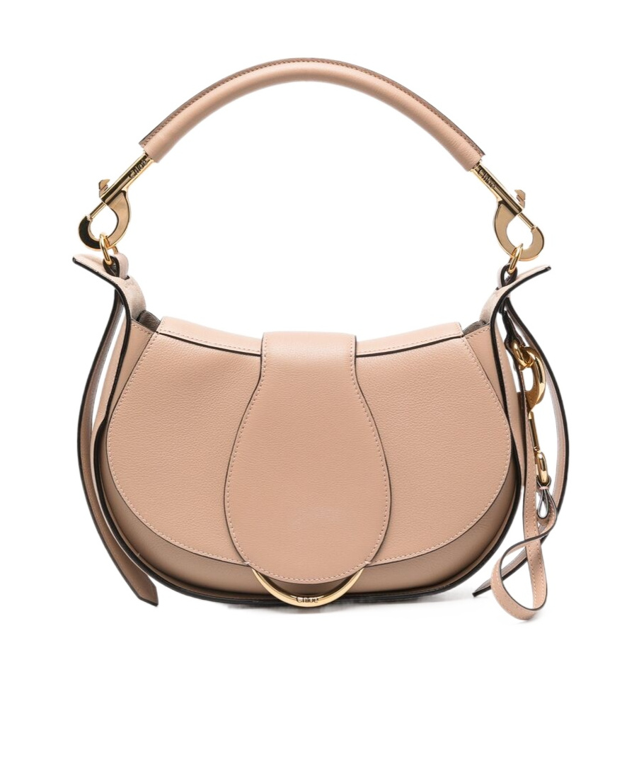 Chloé Floral Grey Calfskin Bag With Adjustable Shoulder Strap In Nude